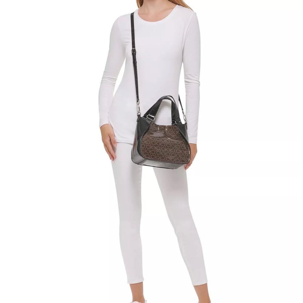 Calvin Klein Estelle Signature Patent Crossbody Bag